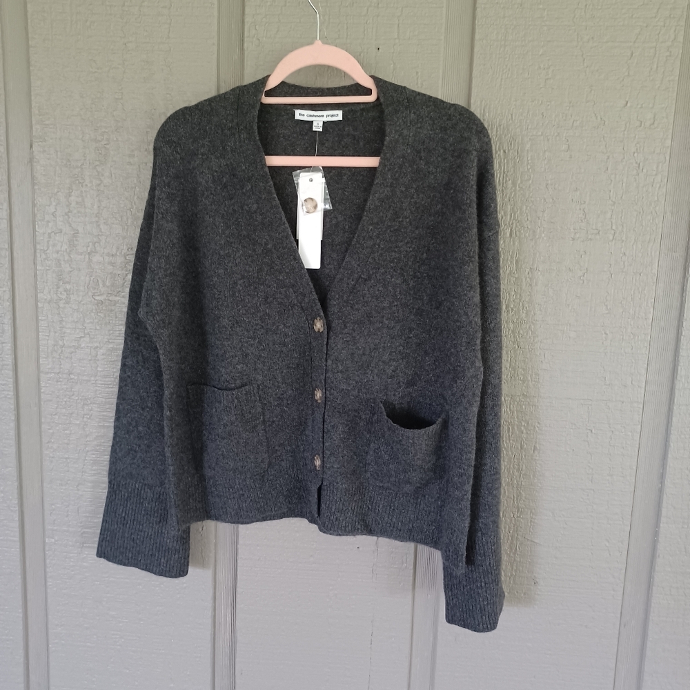 The Cashmere Project Cashmere Cardigan Size S Women V Neck Button Front Pockets